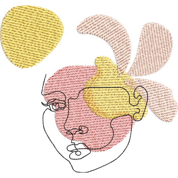 Girl Face embroidery design