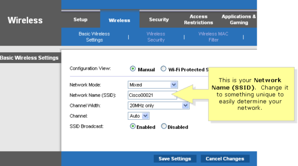 How do I change Linksys Router Name?