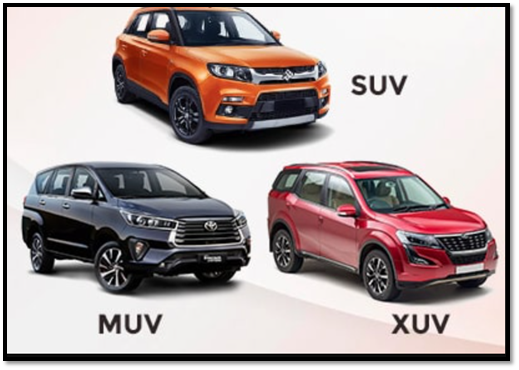 SUV’s, MUV’s and XUV’s