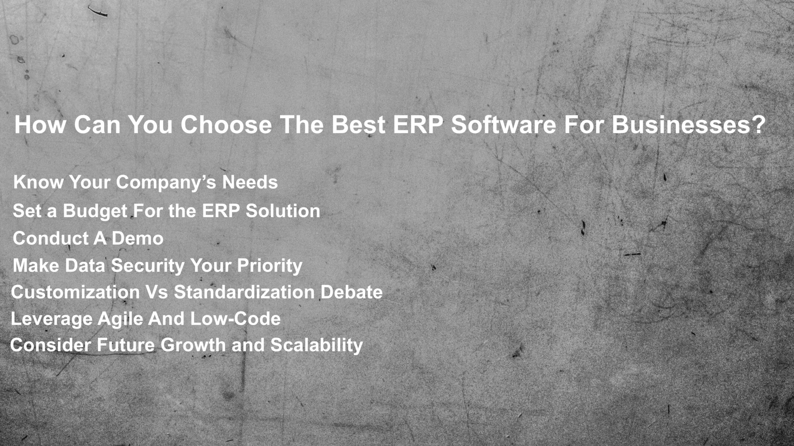 Steps to Choose Best ERP Software